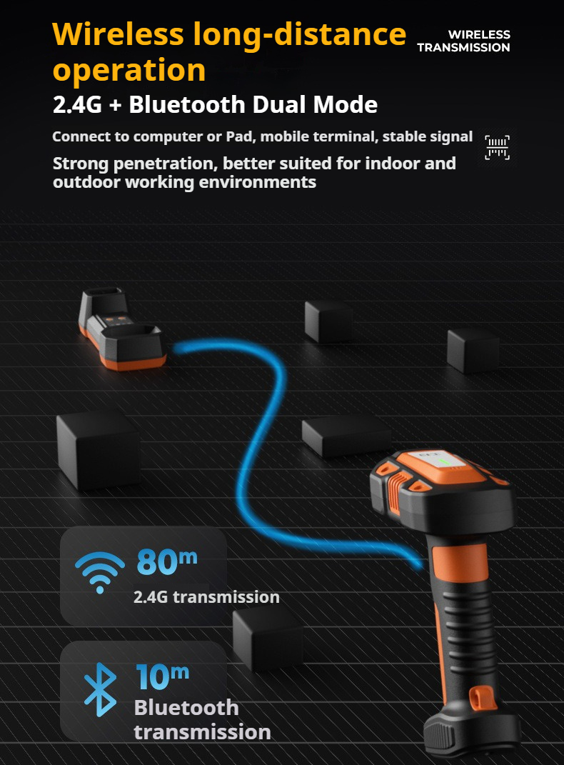 Barcode Scanner (Million) 2D QR Handheld Wireless USB Bluetooth BPOVO BO-Y1-L - Image 9